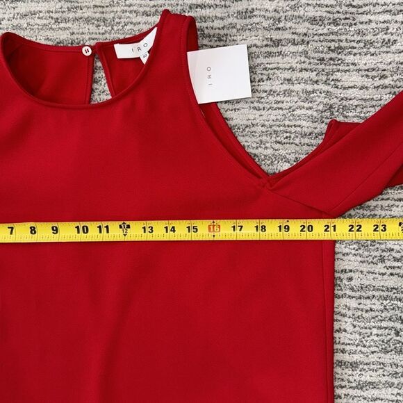 NWT IRO Awati Asymmetrical Poppy Red Mini  Dress Size 40/ US Large - Picture 10 of 16